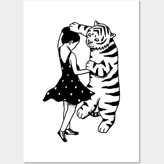 Girl and Tiger dancing Wall Art by RicardoCarn